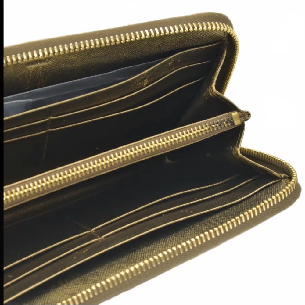 Prada Gold Saffiano Zip-Around Wallet - Picture 2 of 3